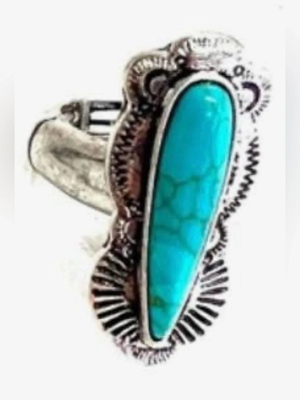 Turquoise Teardrop Statement Ring - Women Jewelry